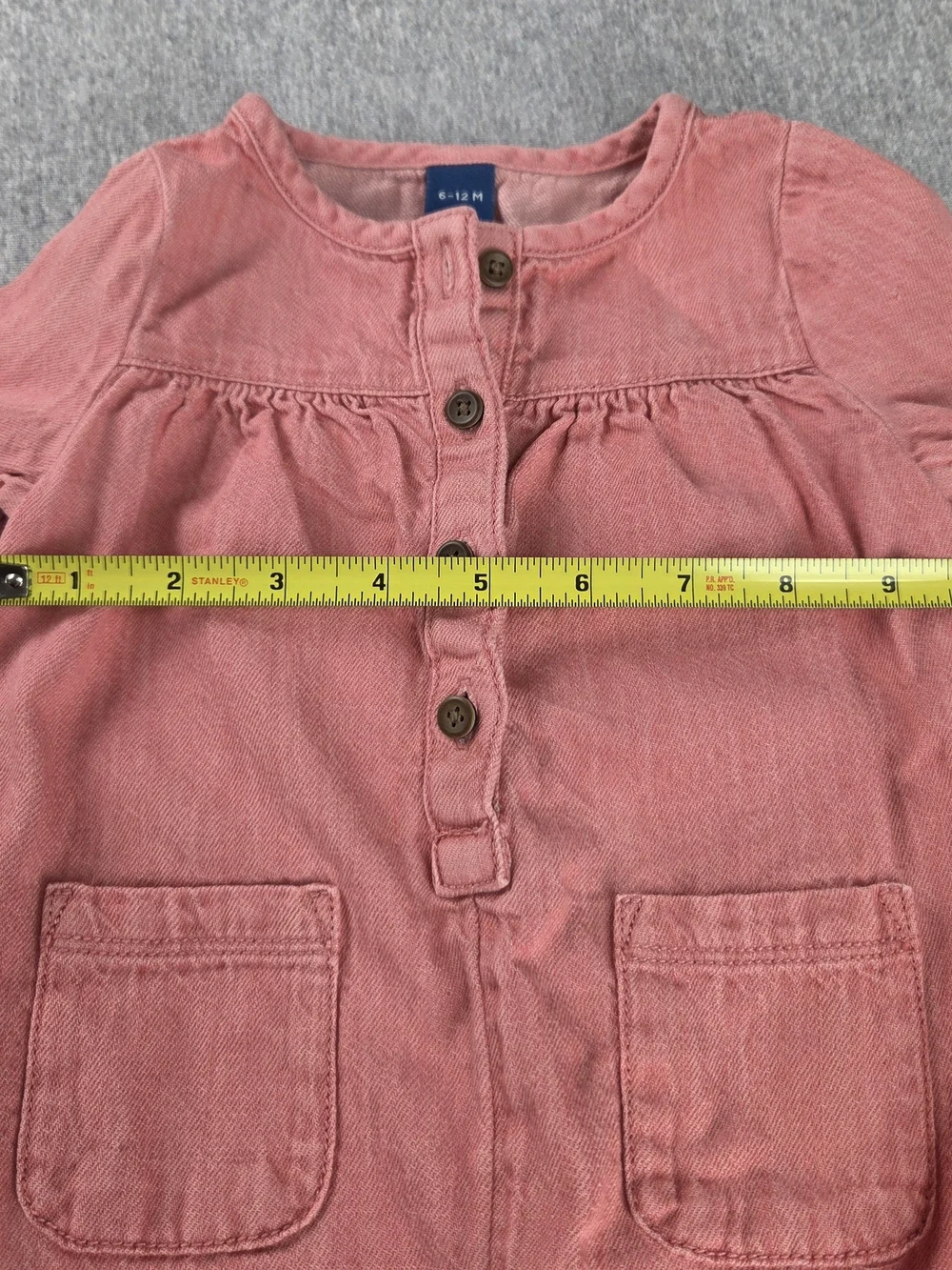 Old Navy 6-12 M Baby One Piece Orange Snap Button Outfit